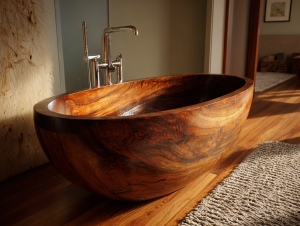 Curva (Curve) wood bathtub
