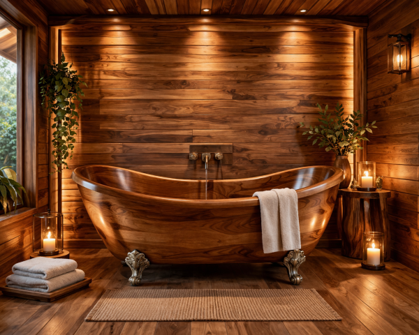 Silenzio wood bathtub