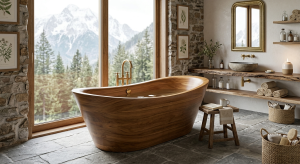 Antico wood bathtub
