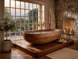 Perla (Pearl) wood bathtub